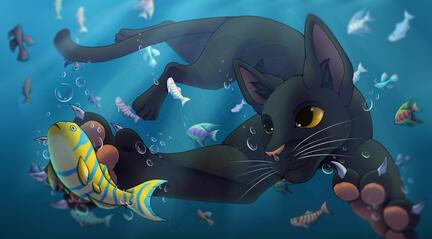 Little illustration for a fanart for the movie Flow !