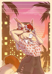 . • Under the Sun • . Personnal Illustration of my fursona